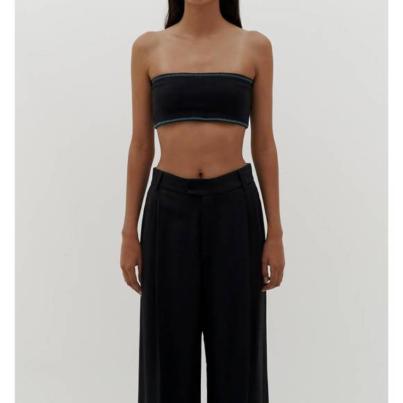 NEW BASSIKE slim rib bandeau in black